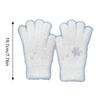 Snowflake Full Finger Gloves for Women Fashion White Short Gloves Cashmere Like Gloves for Teens Girl Casual Hand Warmer