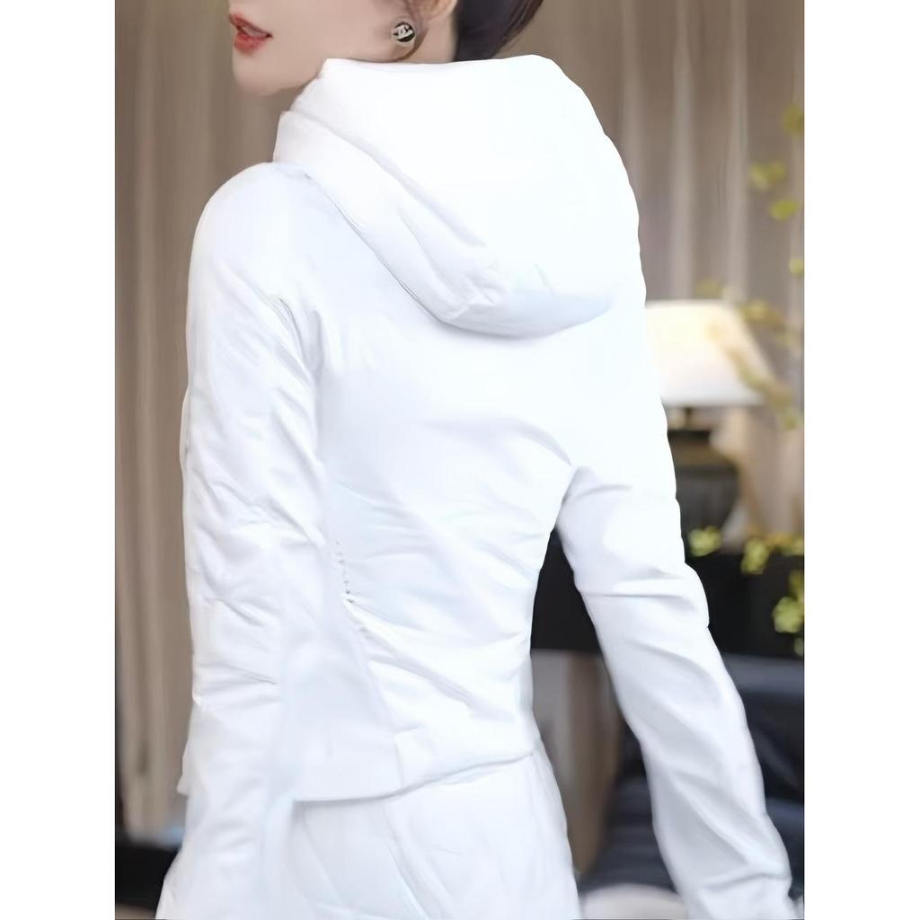 Kadın Şık Dar Kesim Hafif Kapitone Ceket - Sonbahar/Kış için Vücuda Oturan Uzun Kollu Fermuarlı Mont