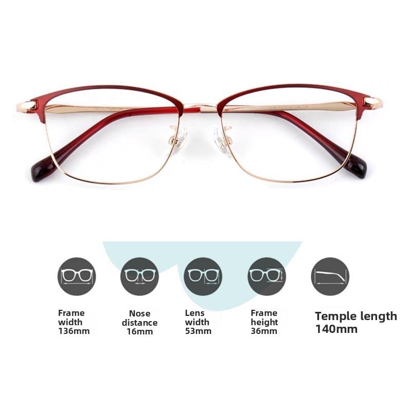Luxury Metal Frame Reading Glasses Women Vintage Square Anti Blue Light Far Sight Eyeglasses Ultralight Retro Presbyopia Eyewear