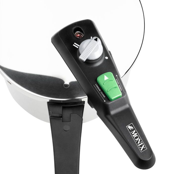 Monix Quick - Rapid Pressure Cooker 7 Liters, 18/10 Stainless Steel, Compatible All Heat Sources Including Induction