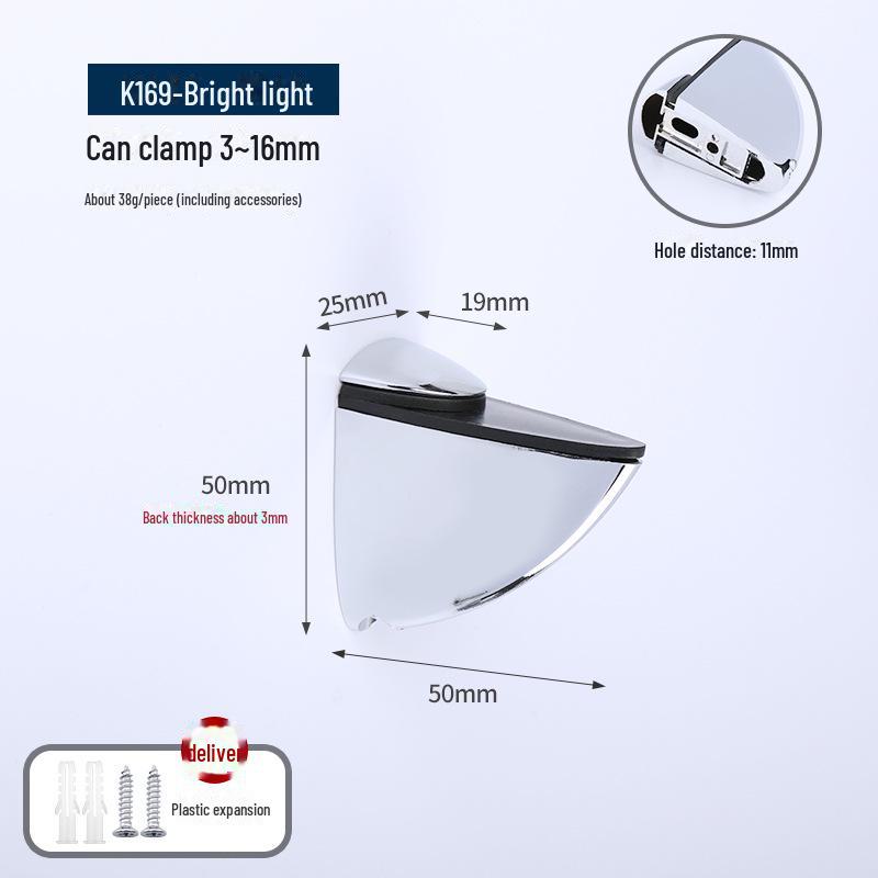 F-shaped Duckbill Glass Clamp for Bathroom/Kitchen 