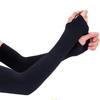 1 Pair Summer Long Ice Silk Arm Sleeves Sun UV Protection Hand Protector Cover Sunscreen Outdoor Elastic Half Finger Gloves Set