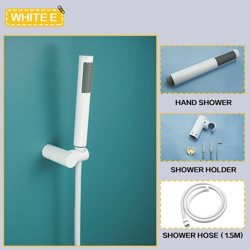 Brass White Handheld Shower Head Bathroom Round and Square Adjustable Stand Handheld Shower Head Wall Mounted Faucet Accessories