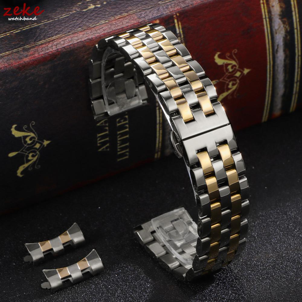 18mm 20mm 22mm Solid Stainless Steel Watch Bands for Tissot Curved End Universal Strap Men Women Butterfly Clasp Watch Bracelets