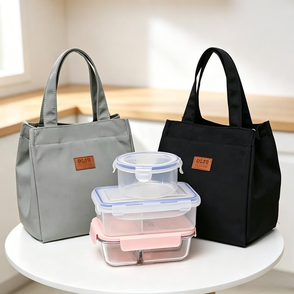 Stor Kapacitet Madtaske med Aluminiumfolie Isolering til Arbejde, Simpel og Praktisk Top Håndtagstaske Isoleret Madtaske Picnic