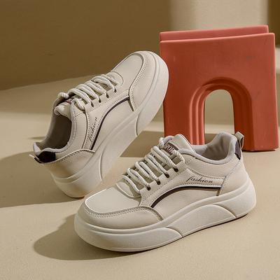 Damskor Vita Casual Damskor Vulkaniserade Sneakers Andningsbara Sport Promenad Löpning Plattform Flats Skor Nya U Läder Zapatos