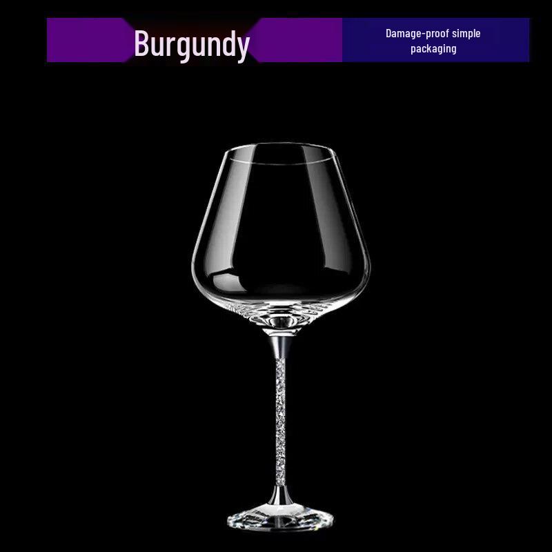 Personalized Crystal Diamond High-Stem Red Wine Glass Gift Set