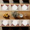 4pcs/6pcs Winter Christmas Placemats, Santa Claus, Colorful Gift Boxes, Snowflake Washable Linen Table Mats, Suitable for Kitchen Dining Table Decor,