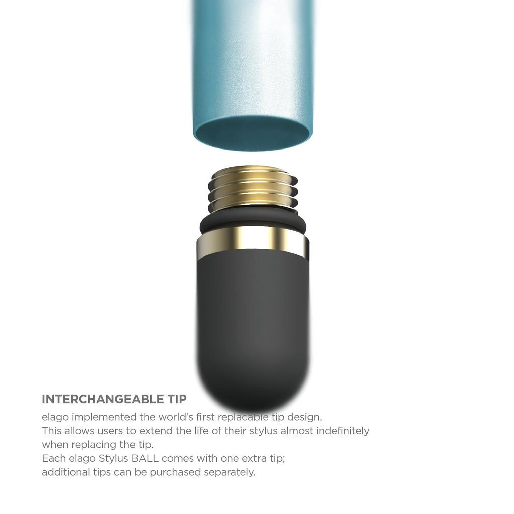 elago STYLUS BALL Touch Pen x Ballpoint Pure Aluminum Stylus Compatible with Various Smartphones and Tablet Includes Coral Blue Pen, 99% Pen, PCs,