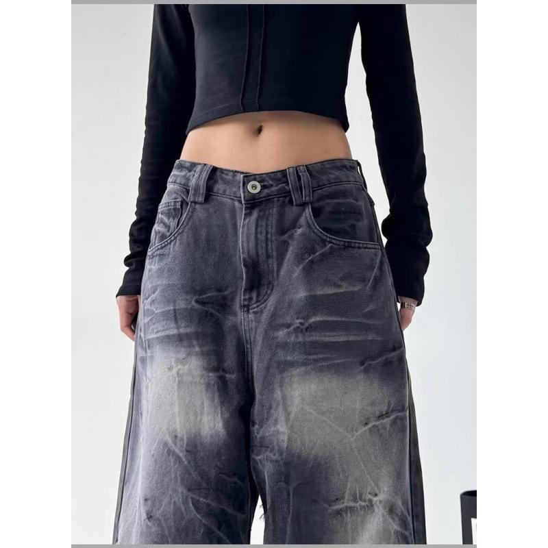 JYL Women s Wide-Leg Jeans American Vintage  High-Waist Slim Denim 3XL амарантовый