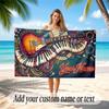 Music General Theme Beach Towel Personalized Custom Name & Text Soft Quick Dry Beach Towel for Swimming Travel