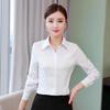 Business Formal Long Sleeve Shirt For Work & Office Solid Color Lapel Neck Shirt Women's Slim Fit Long Sleeve Shirt