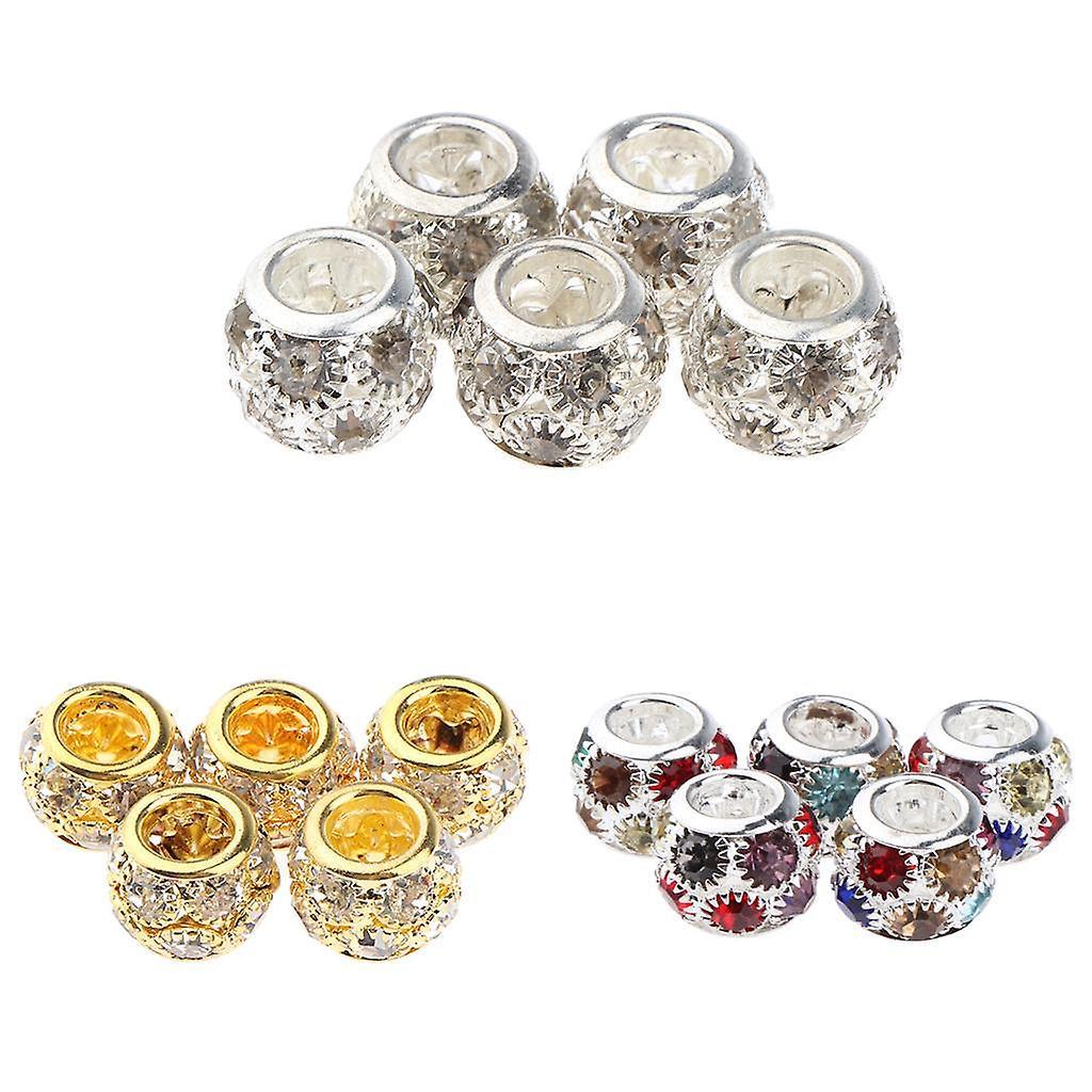 3x5pcs Dreadlock Hair Beads Hair Braid Pins Rings Cuff Clips Fashion Jewelry Colorful