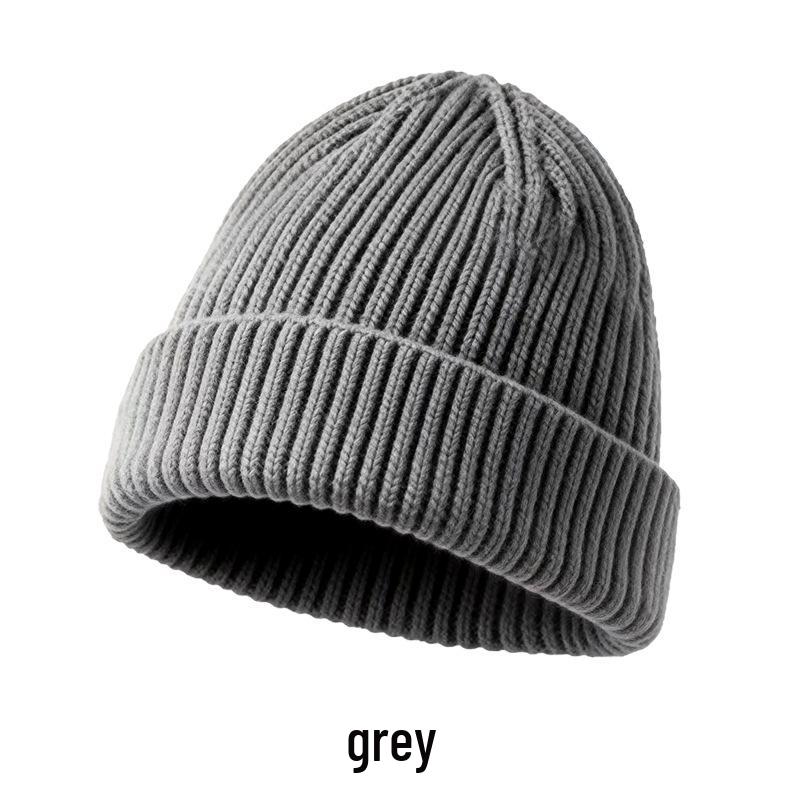 Unisex Seamless Knit Winter Hat: Warm, Large Brim, Ear Protection, Solid Color, Round Crown, Fits Large Heads.