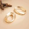 SHIXIN Punk Irregular Smooth Hollow Oval Stud Earrings Women Exaggerated Gold Color Piercing Earring Seampunk Party Jewelry Gift