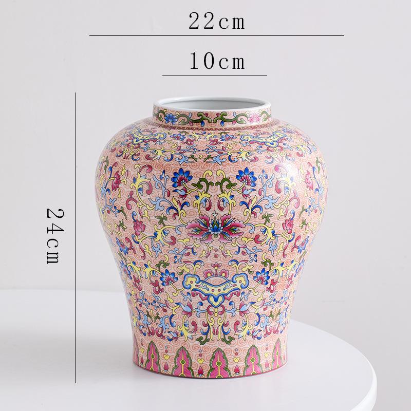 Chinese Retro Blue and White Porcelain Flower Vase Ceramic Handicrafts Flowerpot Desktop Storage Can Home Decoration