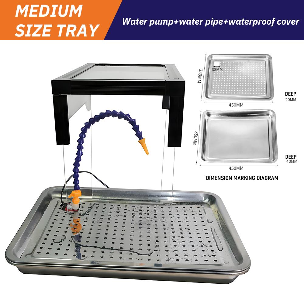 TUNGFULL Acrylic Dust Box with Water Circulation for Jade Gem Stone Carving Polishing - Dust Proof Protective Workbench