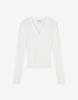 Mergo Women'S Soft Warm Variation Ribbed V-Neck Cardigan [White]