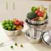 Food Grade Stainless Steel Bowl Multi Purpose Metal Water Bowls Deepen Mixing Bowl Household Use