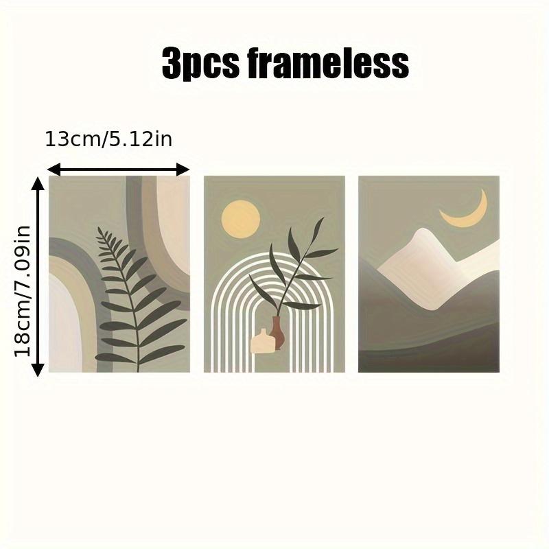 

3 шт. Минималистичные холсты с растениями - Без рамы, Настенные украшения для гостиной 3pcs