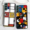 TOPLBPCS Mondrian Grid Phone Case For Samsung Galaxy S22 S25 Ultra S21 S10 Plus S26 Edge S20 S23 S24 FE Cover Silicone Soft