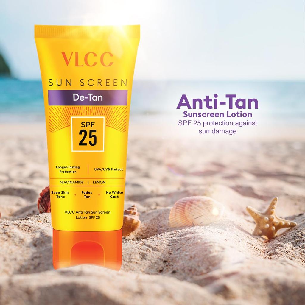VLCC Anti Tan Sunscreen Lotion SPF 25 For Daily Sun Protection Hydrating Lightweight Formula 150 Ml Pack Of 2 Set