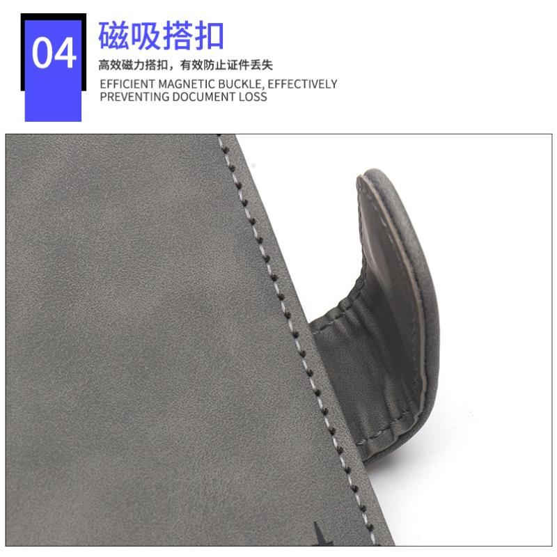 Iron Tower RFID Passport Holder with Magnetic Buckle Air Ticket Holder Passport Cover Anti-magnetic Travel Passport Organizer