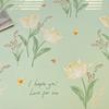 100% Cotton Country Floral Flat Sheet 3 Pieces Tulip Bed Sheet Set Soft Botanical Flower Blossoms Bed Cover with 2 Pillow Cases
