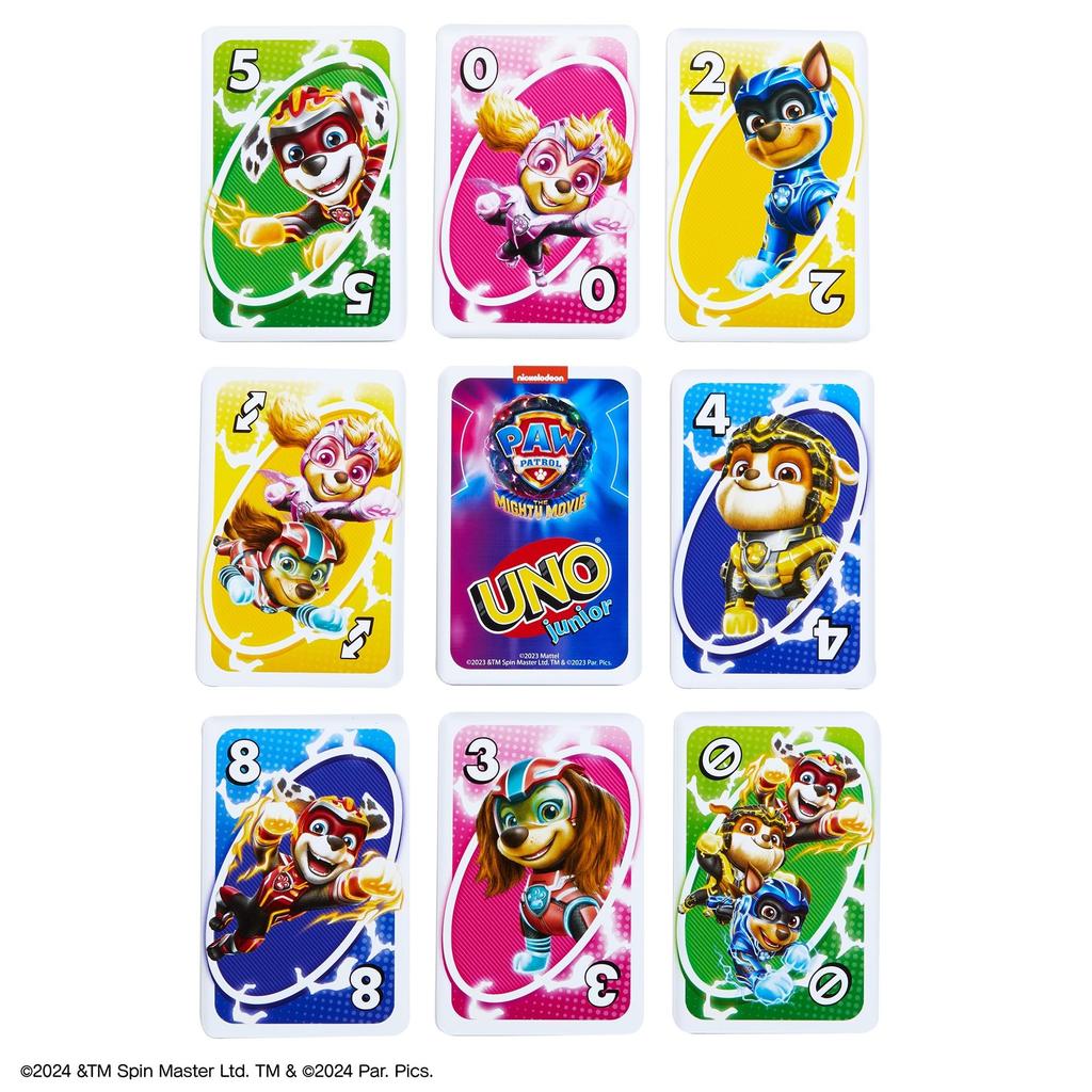 Mattel Game UNO Junior Paw Patrol The Mighty Movie Card Game Educational Game for Players Ages 3 and Up HPY62 2-4
