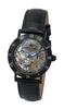 Charles Hubert 6790-BB Men's Mechanical Hand-Wound Skeleton Watch, Black