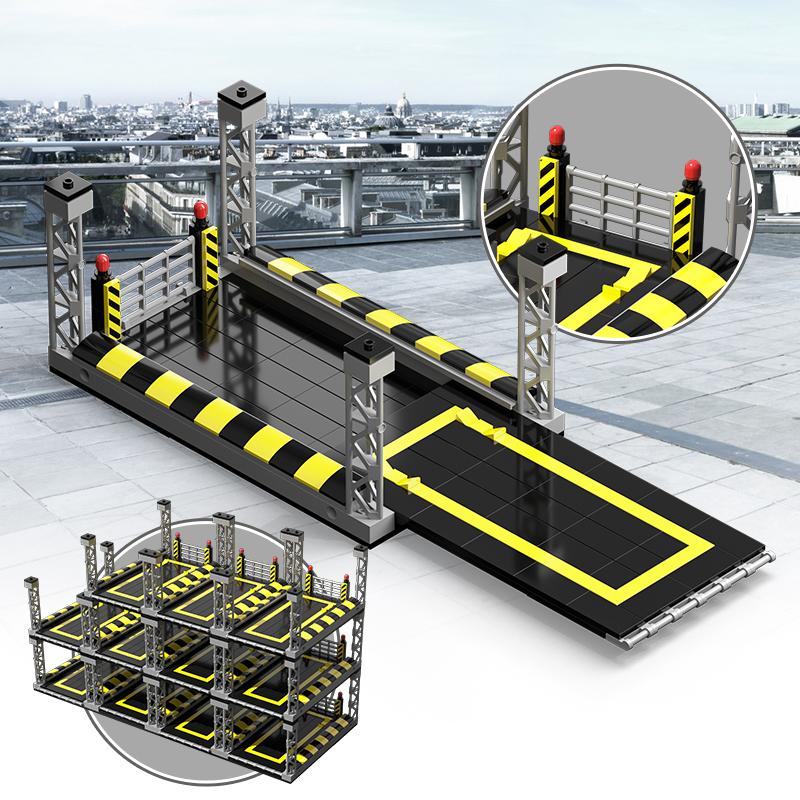 Bausteine Parkplatz Montagespielzeug DIY Auto Garage Ausstellungsständer Modellbausatz für Kinder Erwachsene Geschenk Sammlung