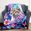 1pc Cheetah Art Print Blanket Lightweight Flannel Blanket Throw Blanket For Sofa, Bed, Travel, Camping, Livingroom, Office yy251015184