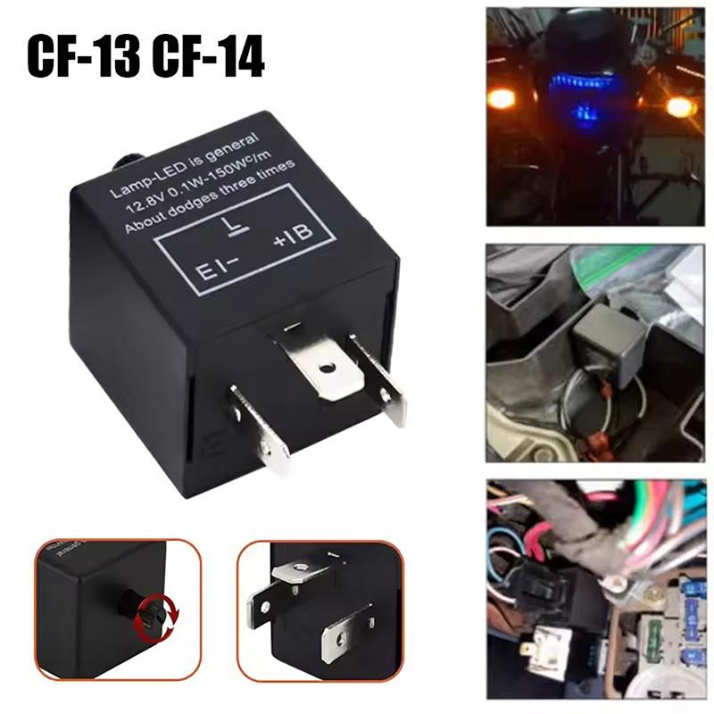 Cf13Kt Cf13 Cf14 Universal 3 Pins 12V 0.02A-20A Adjustable Led Turn Light Flasher Flash Relay Motorcycle Switch