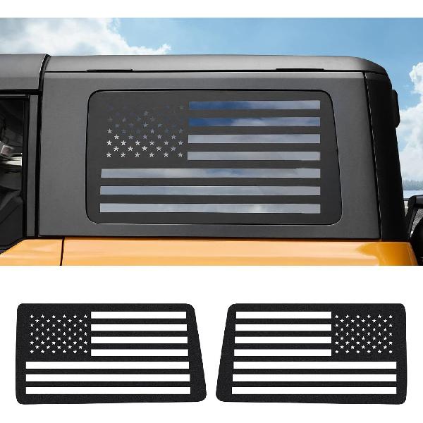 Rear Window Flag Decals Vinyl Hardtop n Flag Stickers for Ford Bronco 21+