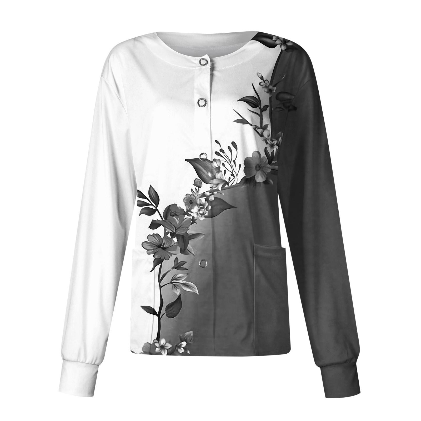 Женский повседневный однобортный однобортный защитная одежда с длинными рукавами и цветочным принтом кардиган топ M 1658₽