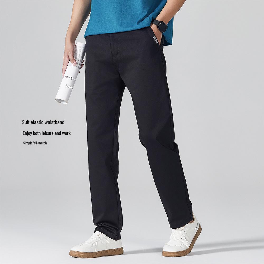 OLA Men's Anti-Wrinkle Casual Pants - Spring/Autumn, All-Match, Loose Straight-Tube, Wear-Resistant Fabric