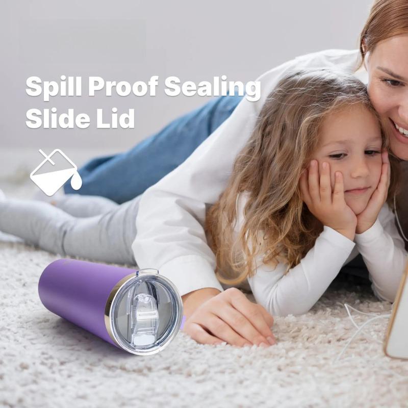 24oz Coffee Tumbler with Handle Lid Creative Thermos Hot Water Bottle Insulated Thermal Cup Stainless Steel Double Wall Car Mug