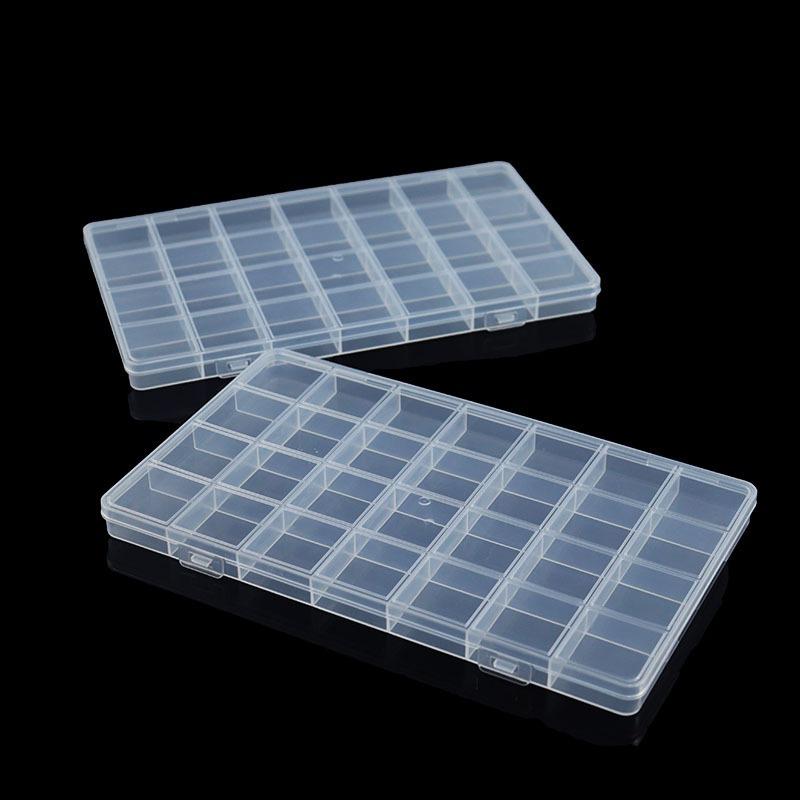 1.5 High 28 Grid Fixed Plastic Storage Box Fishing Gear Jewelry Beaded Parts Storage Storage Storage Jewelry