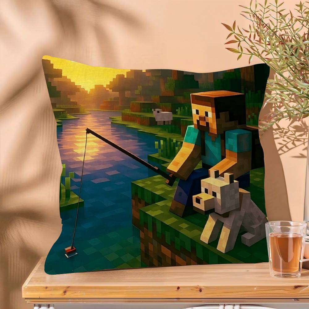 1PC PC Game M-Minecraft  Cushion Cover Car Throw Pillow Case For Sofa Car Christmas Gift