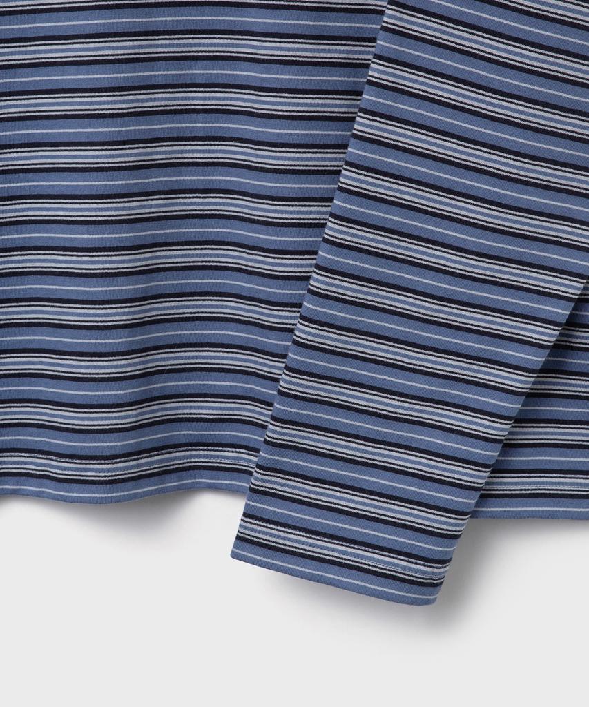 Bellie City Grunge Stripe Long Sleeve - Multi Indigo Blue