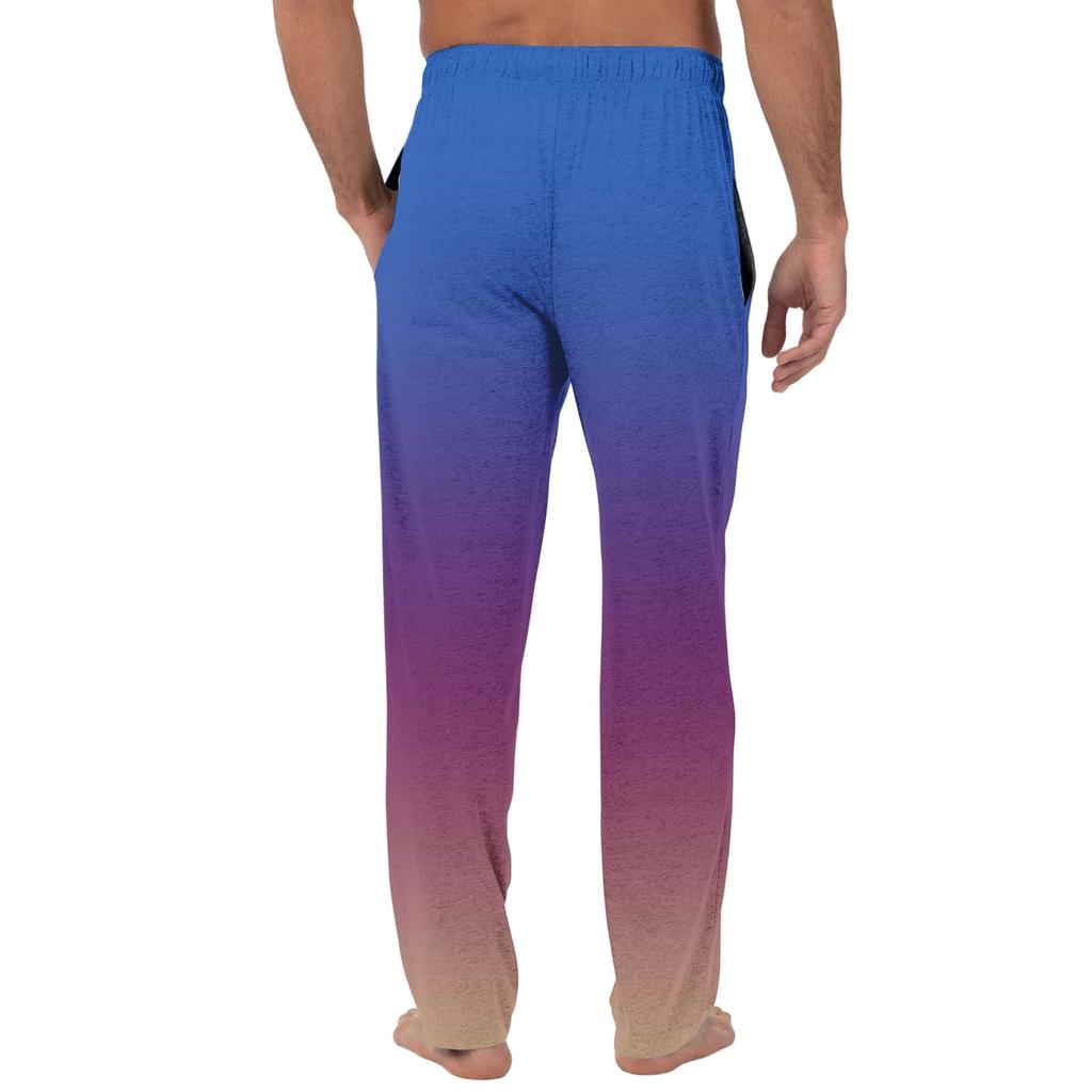 Herren Freizeit-Pyjamahose mit Taschen | Krawatte, Farbverlauf bedruckt, Leinwandbindung, lockere Passform elastischer Bund für Zuhause