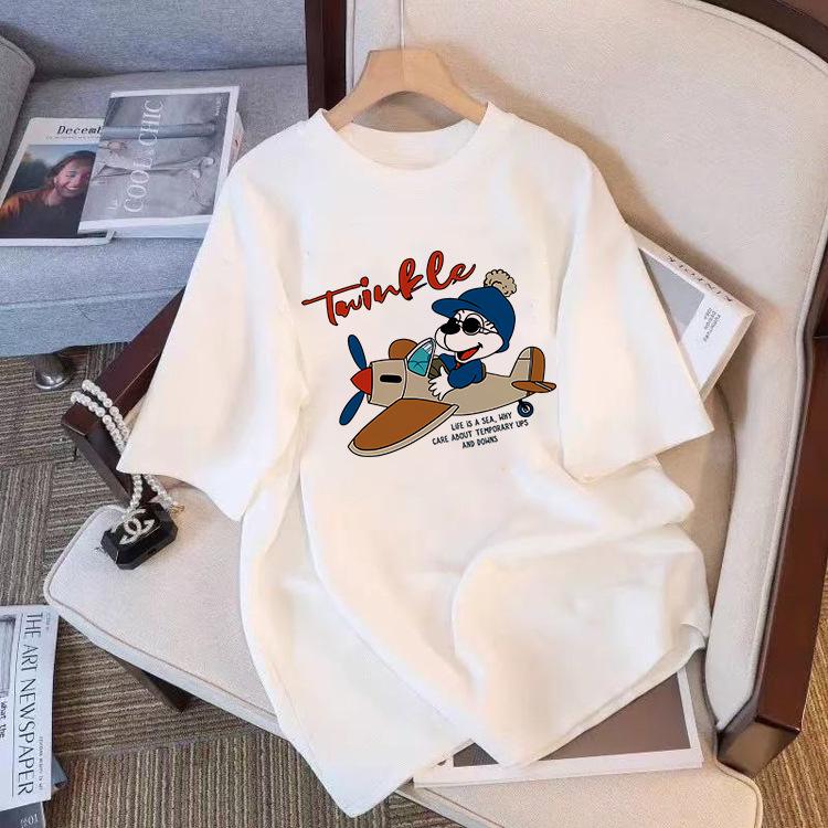 Women's Summer 2025 Pure Cotton Loose Slimming Short-Sleeve T-Shirt - New Fashion Niche Design