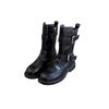 Thick-soled Maillard Retro Medium Boots Women's Belt Buckle Short Boots New Autumn Martin Boots Thin Boots
