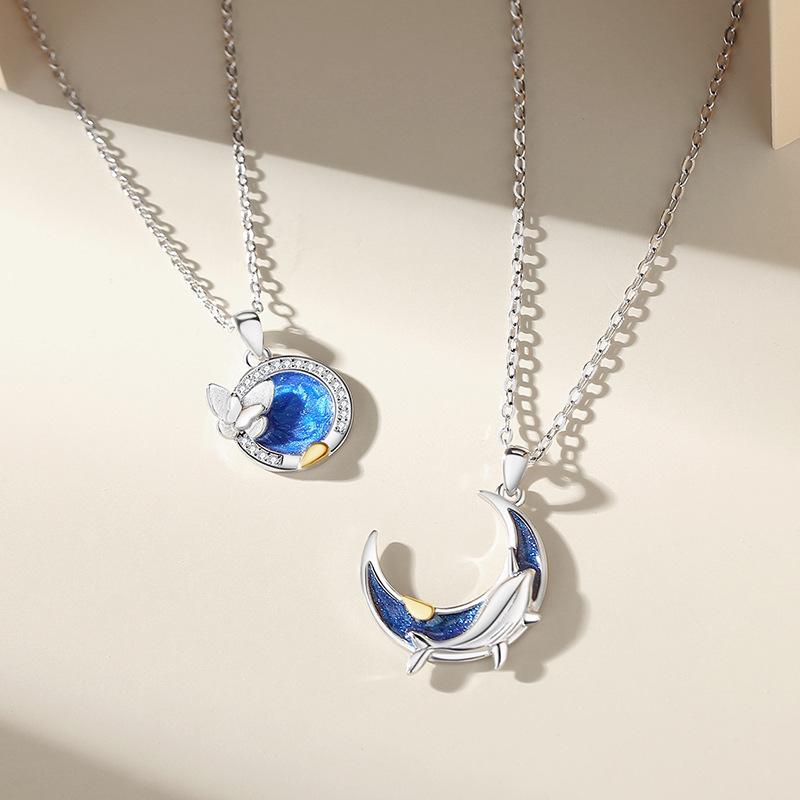 Tancise S925 Sterling Silver Luxury Personality Pendant Necklace Women's Classic Tide Necklace