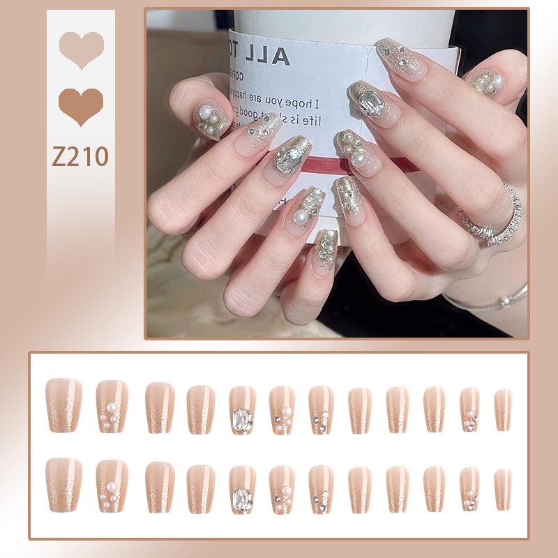 Luxurious Transparent Blush Bubble Rose Press-On Nail Set with Wearable Stickers