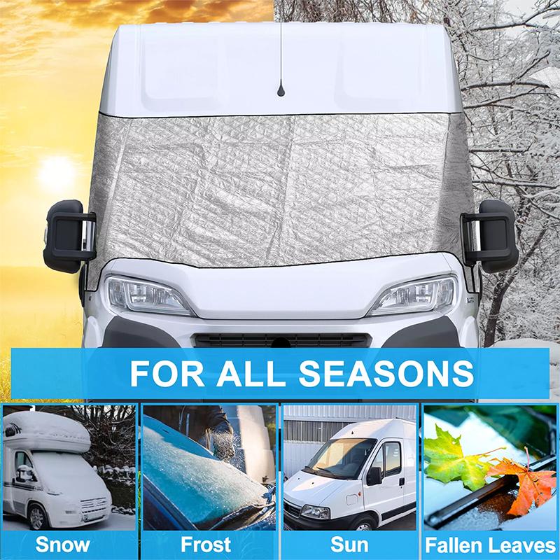 RV Windshield Cover For Fiat Ducato Peugeot Boxer Citroen Relay Front Window Sunshade Cover Motorhome Accessories Awning Covers