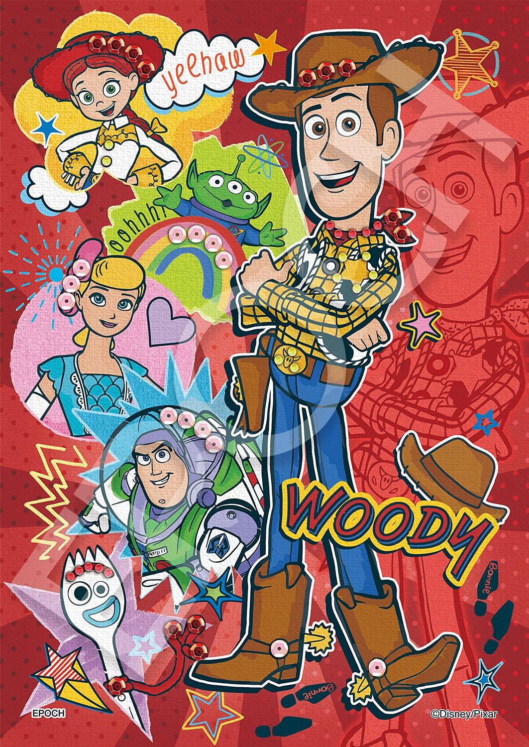 Epoch Disney Toy Story 4 Jigsaw Puzzle Woody and Friends 108-Piece 18.2×25.7cm with Adhesive Spatula and Decoration Parts