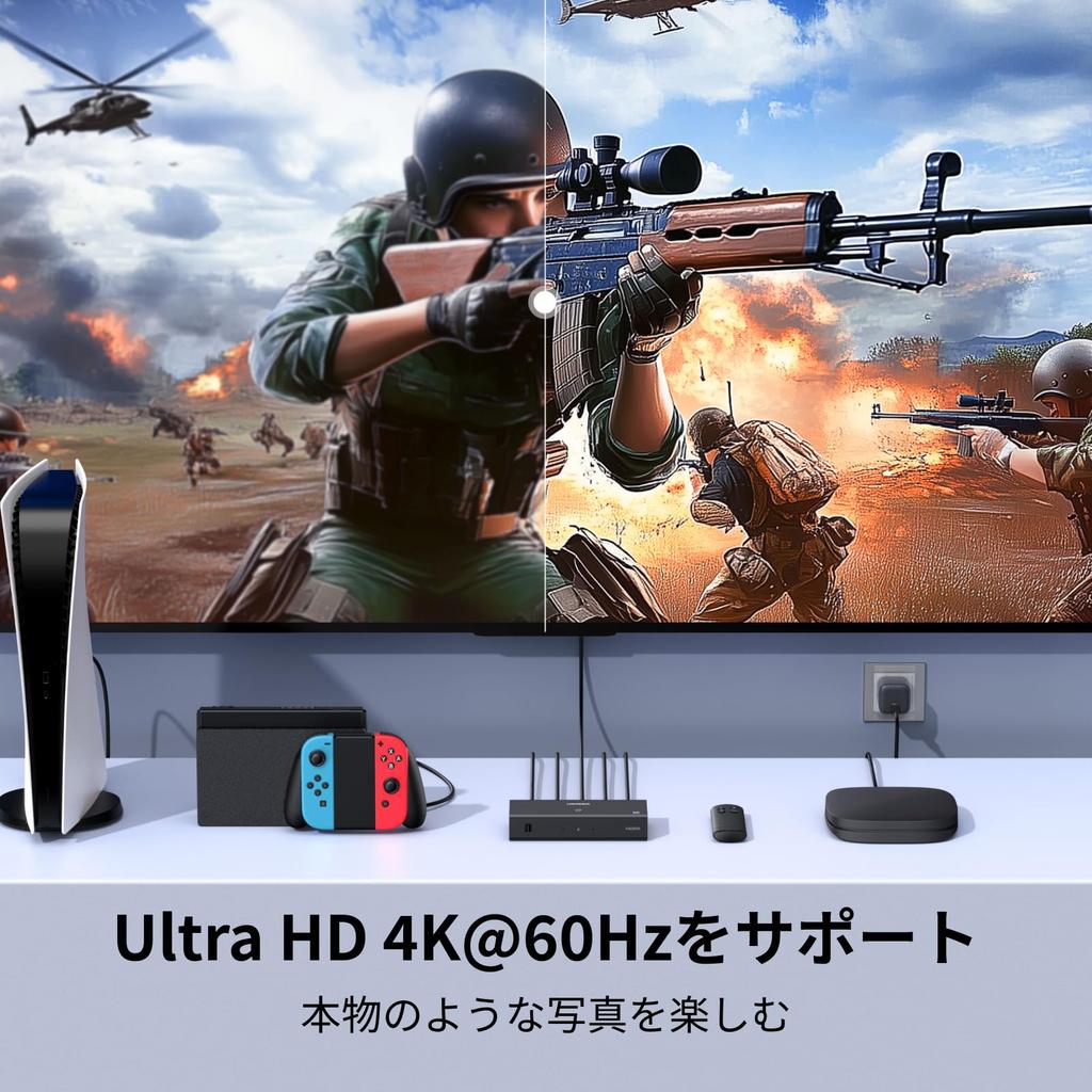 UGREEN HDMI Switcher, 3 Inputs/1 Output, 4K@60Hz, Selector with Remote Control, HDR10+, CEC HDCP2.2 Compatible, for Switch/PS5/4/3, Xbox TV, Fire Stic