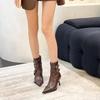 Fashion Fashionable Rivet High Heel Short Boots Pointed Toe Slim Fit Spring Autumn 2025 New Arrival Women's Ankle Boots Leisure Style