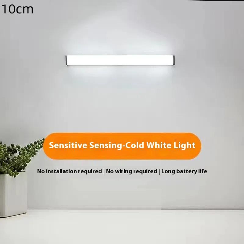 

Перезаряжаемый светодиодный светильник с датчиком движения, индукционный ночник, портативная лампа для кухонного шкафа, прикроватной тумбочки, зеркала в ванной комнате 10cm белый